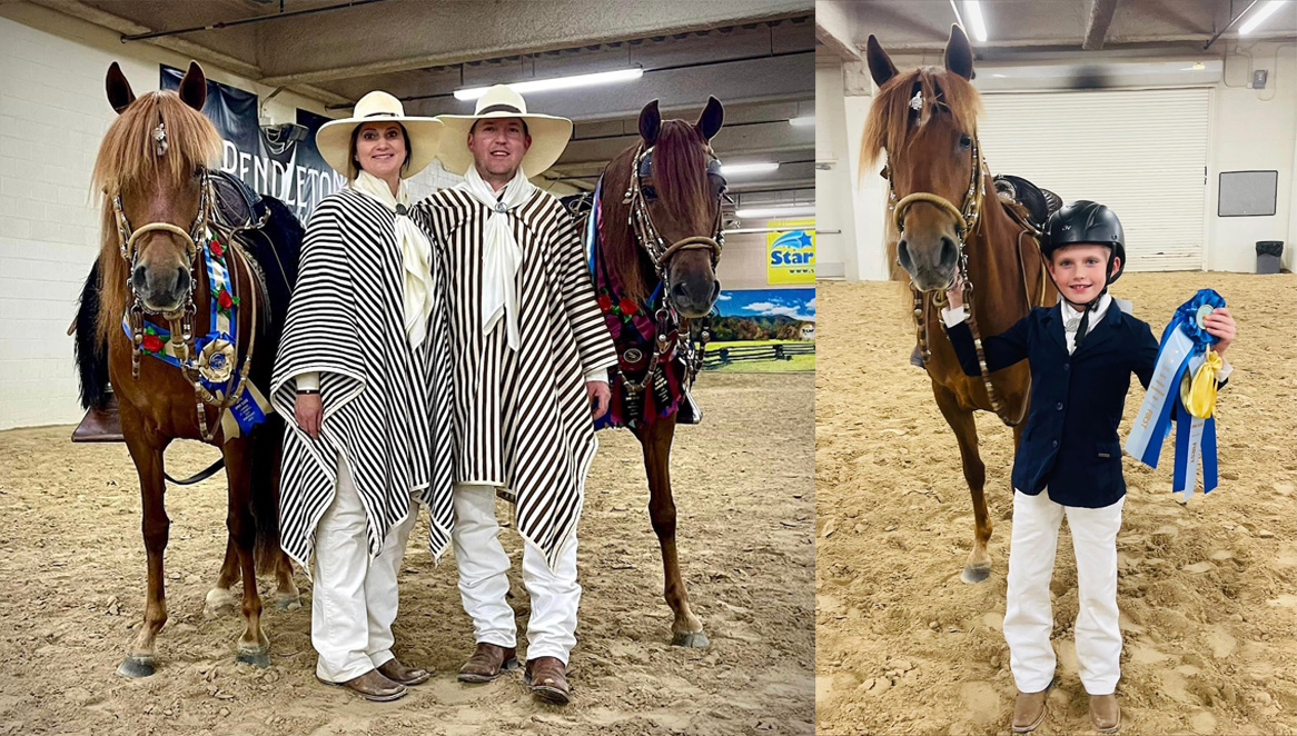 Averette family with Award winning Peruvian horses